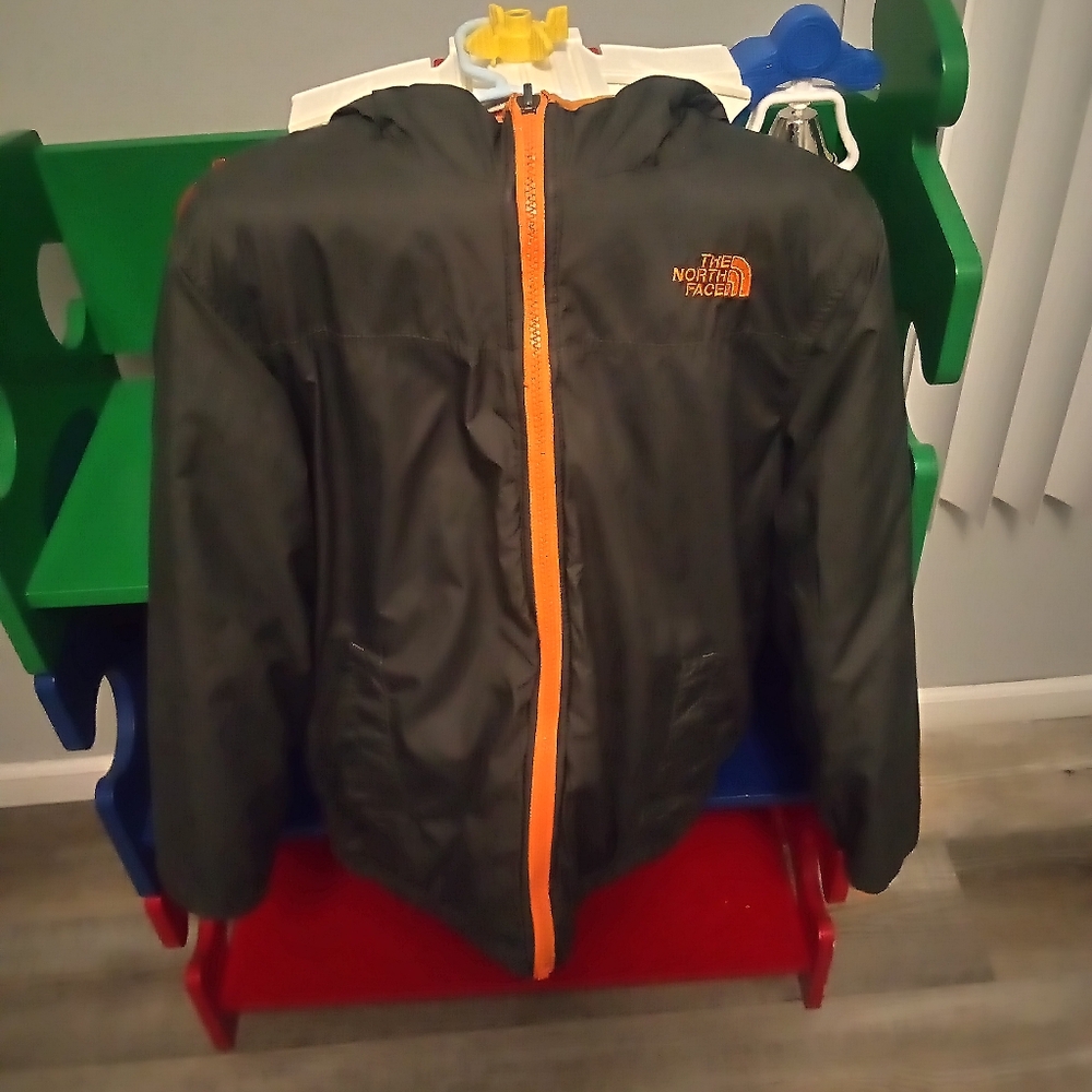 The North Face Kids Black Jacket with Orange Accents